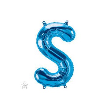 16'' Balão Foil Letra S Azul
